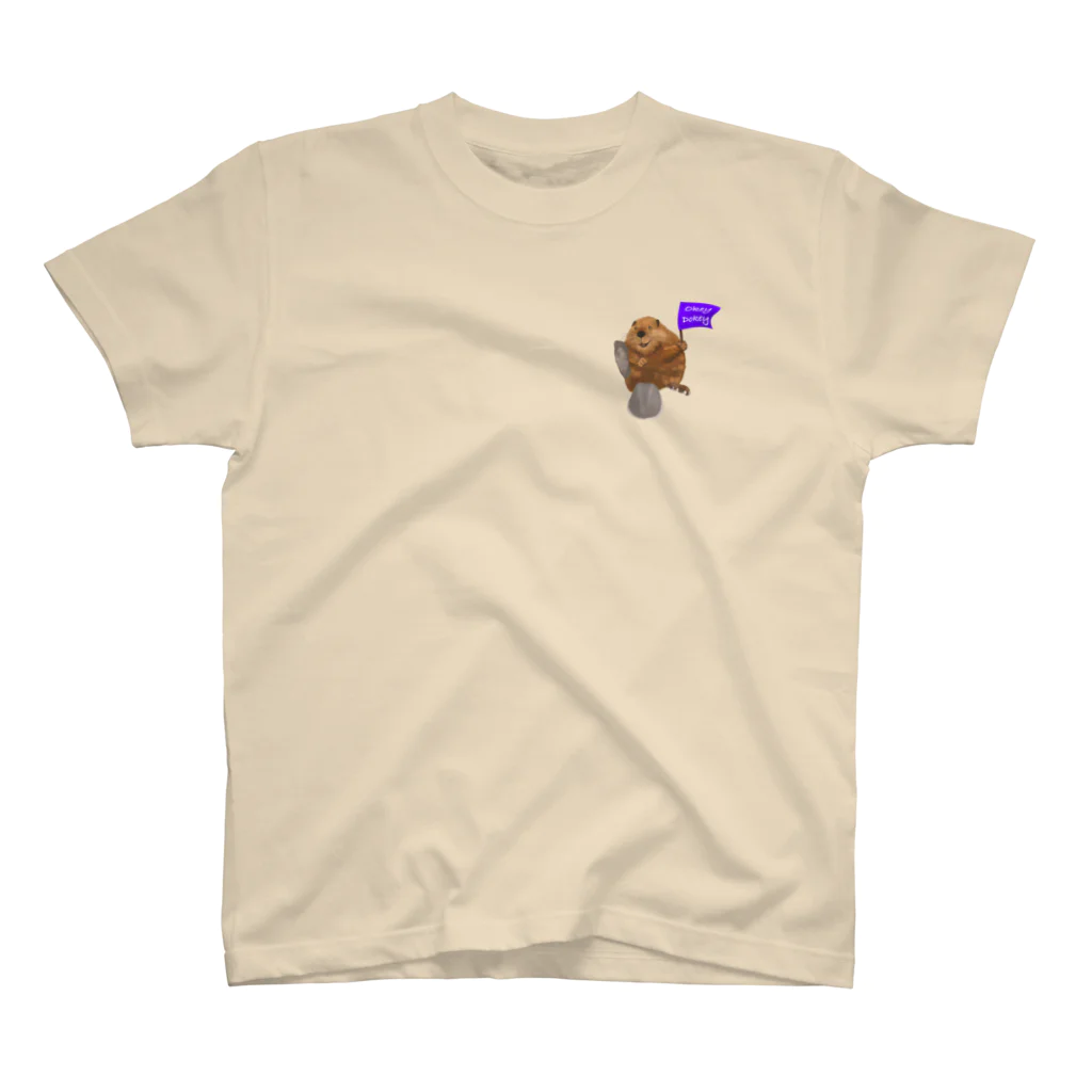 Theビーバーズ byこあらゆうのOkeyDokey-Beaver（旗ビーバー） One Point T-Shirt