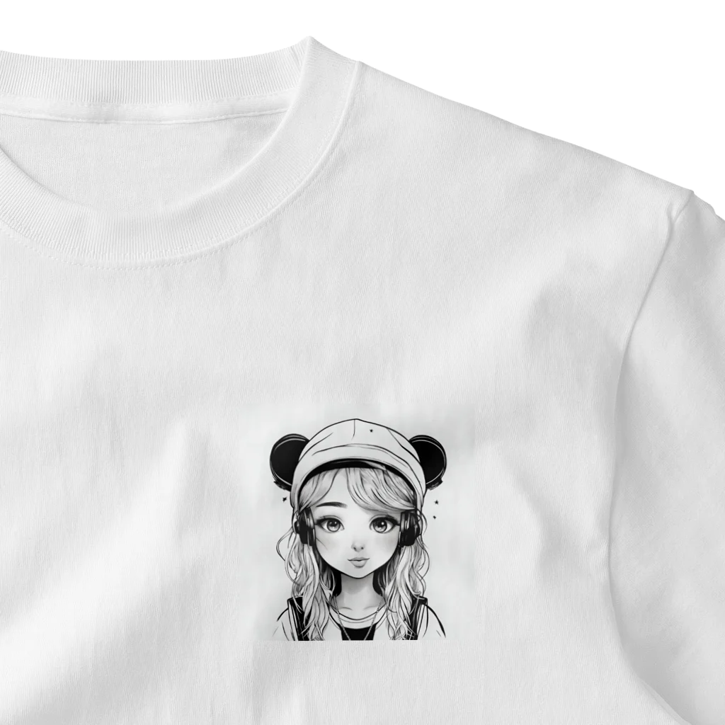 Black marketのblack panda girl One Point T-Shirt