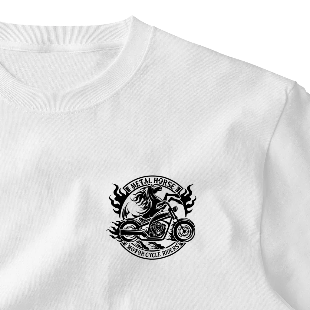 METAL HORSE 金属の馬のMETAL HORSE 馬トライバル One Point T-Shirt