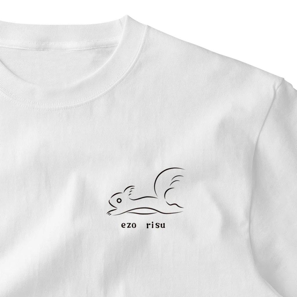 りすのしっぽのEzorisu_モノクロ One Point T-Shirt