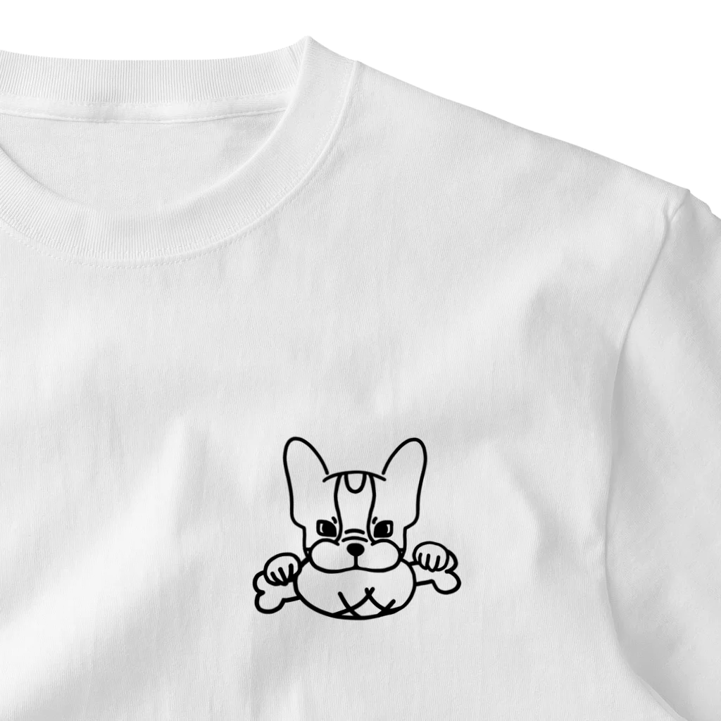 Chu_DogのChu Dog フレンチブルドッグmog One Point T-Shirt