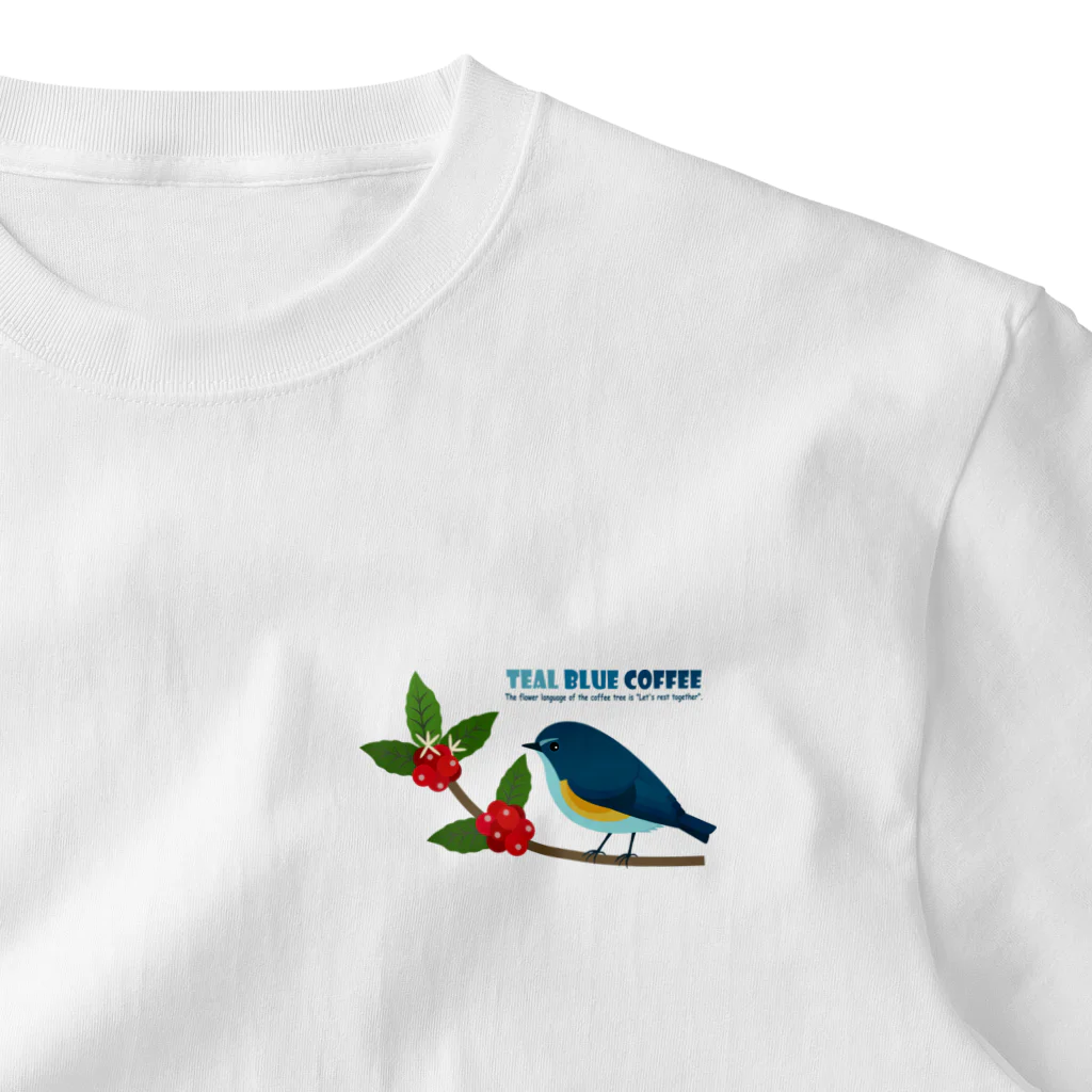 Teal Blue CoffeeのTeal Blue Bird One Point T-Shirt