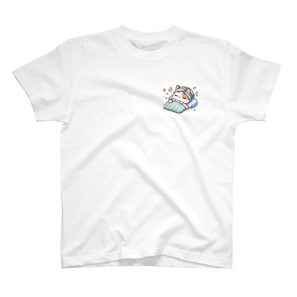 りのショップのゆるかわネコグッズ ワンポイントTシャツ