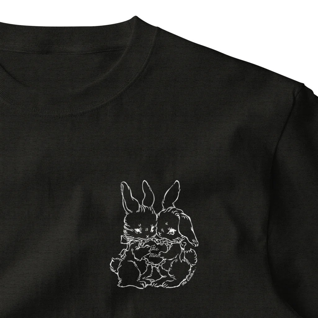 かわうそ🐹Ms LUTRAのbunny and bunny（白） ワンポイントTシャツ