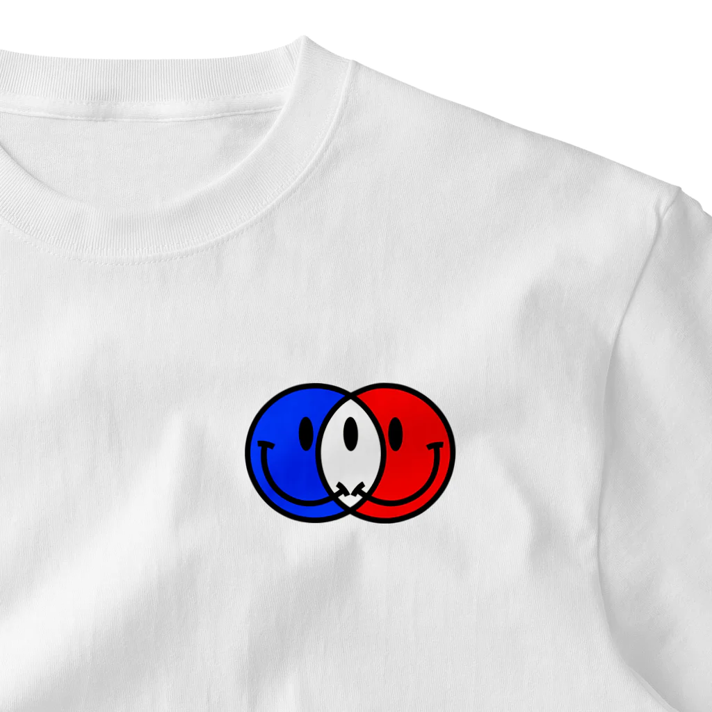 Ａ’ｚｗｏｒｋＳのダブルニコちゃん TRICOLOR FRANCE One Point T-Shirt