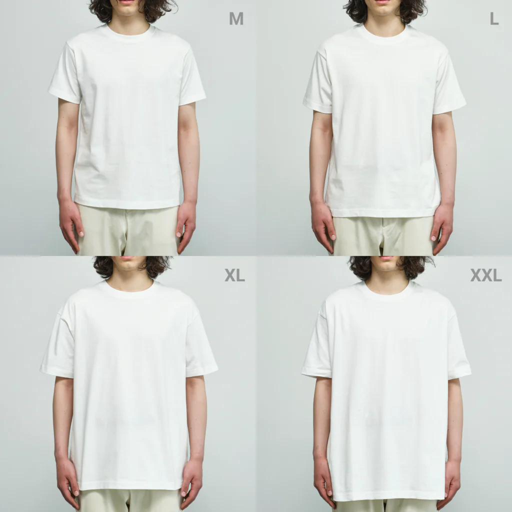 キッズサイズ　わんぱくぽめる堂のキッズサイズ　クロネコのバリバリバリー Organic Cotton T-Shirtのサイズ別着用イメージ(男性)