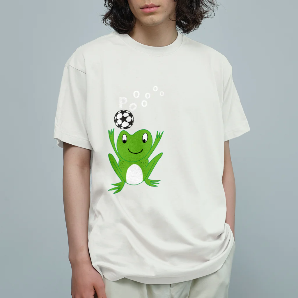 Illustrator Moca&Ram shopの🐸かえるのヘディング Organic Cotton T-Shirt