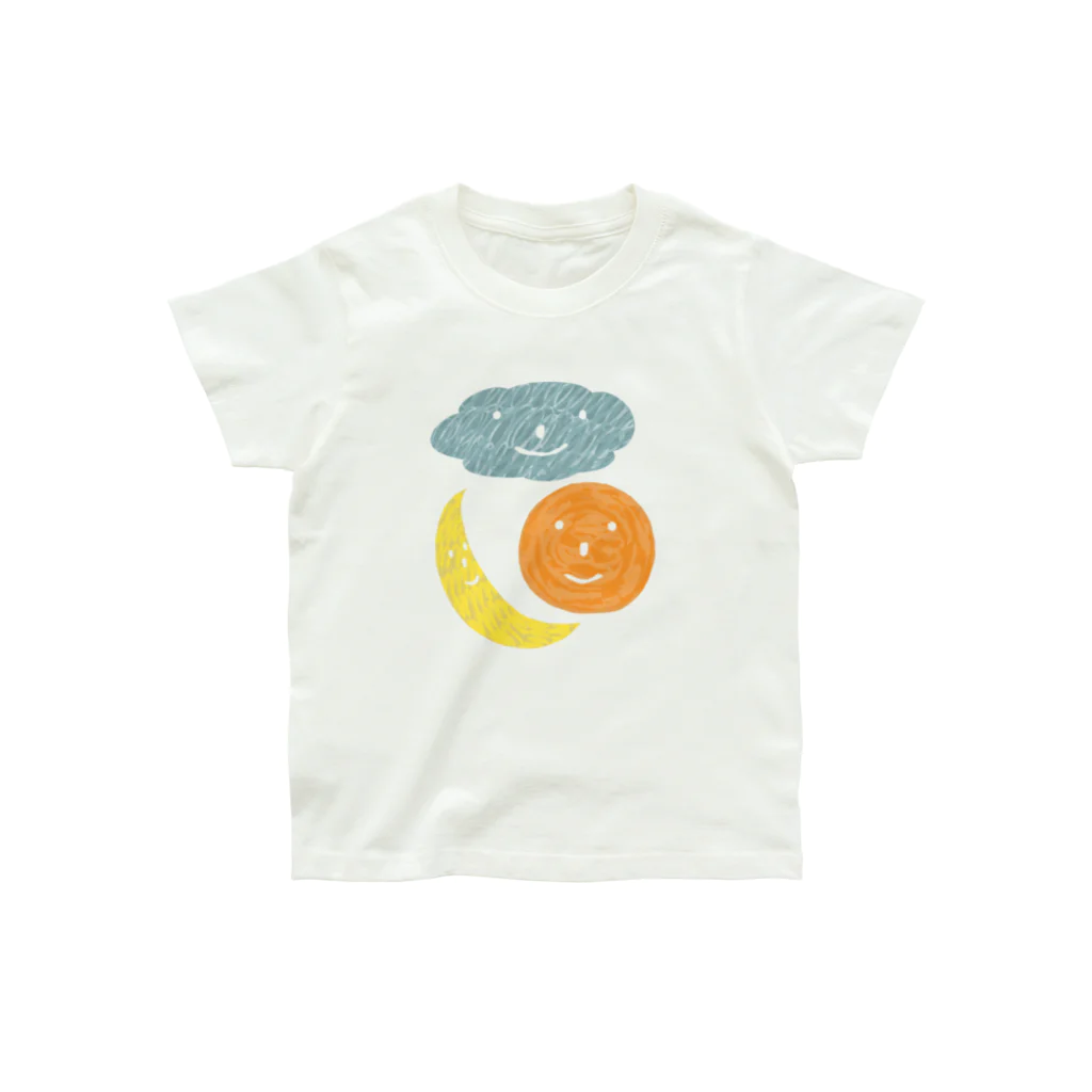 kikiのcloud,sun,moon オーガニックコットンTシャツ
