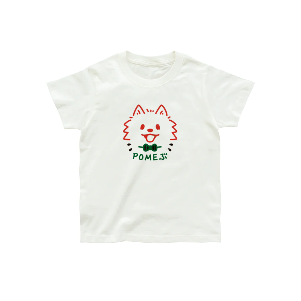 キッズサイズ　わんぱくぽめる堂のキッズサイズ　POMEぶ Cスイカ オーガニックコットンTシャツ