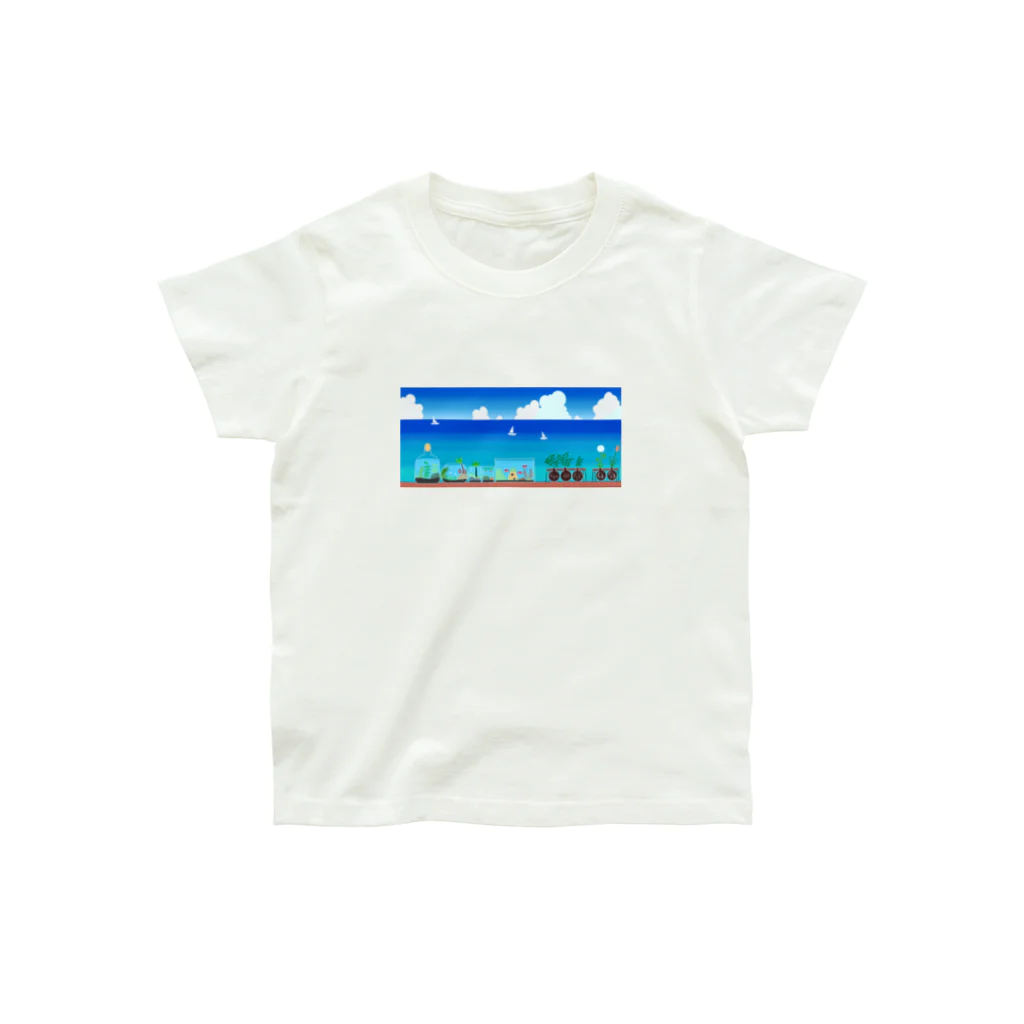 にんじんちびこの夏と水草 オーガニックコットンTシャツ