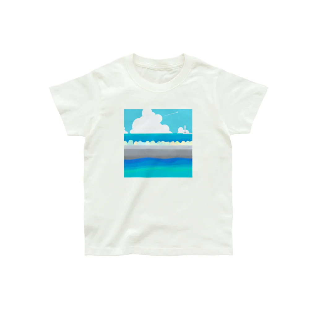 にんじんちびこのお気に入りの海岸 オーガニックコットンTシャツ
