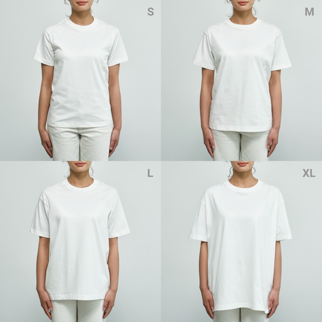 キッズサイズ　わんぱくぽめる堂の キッズサイズ 39*Thank you*A Organic Cotton T-Shirtのサイズ別着用イメージ(女性)