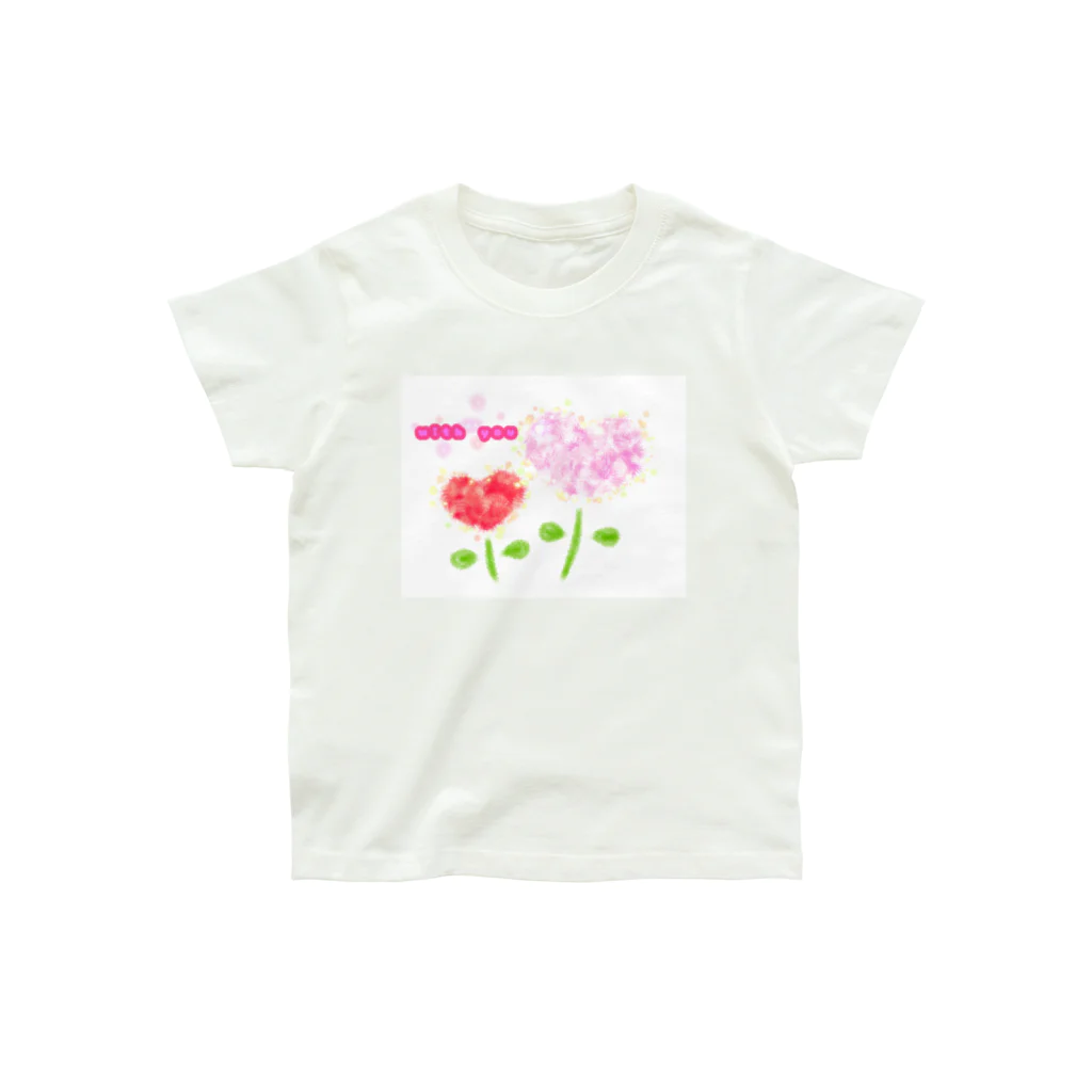 かわいいものSHOP🌈のwith you ピンク&レッドハート Organic Cotton T-Shirt