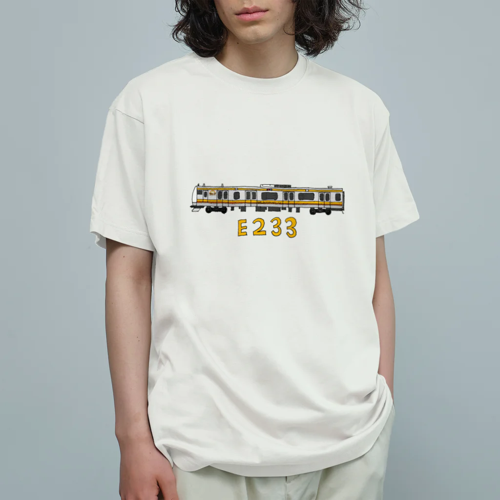 &TRAIN DESIGN STOREの南武線 E233系 横 オーガニックコットンTシャツ