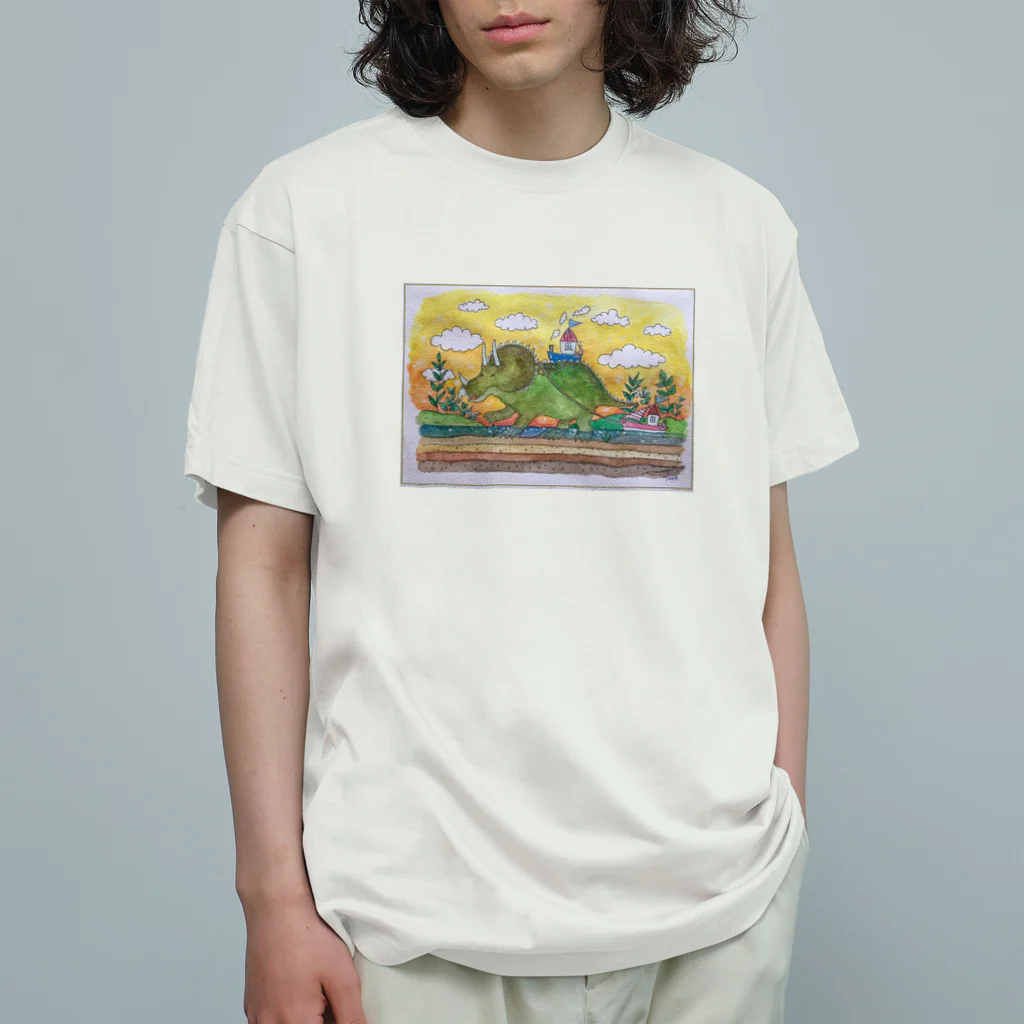 NoenoeMagicのタイトル募集チュ〜トリケラ01 Organic Cotton T-Shirt