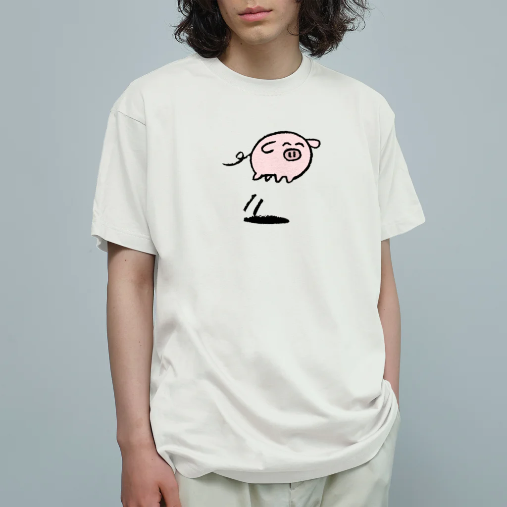 あらいきりこのとんでるぶた オーガニックコットンTシャツ