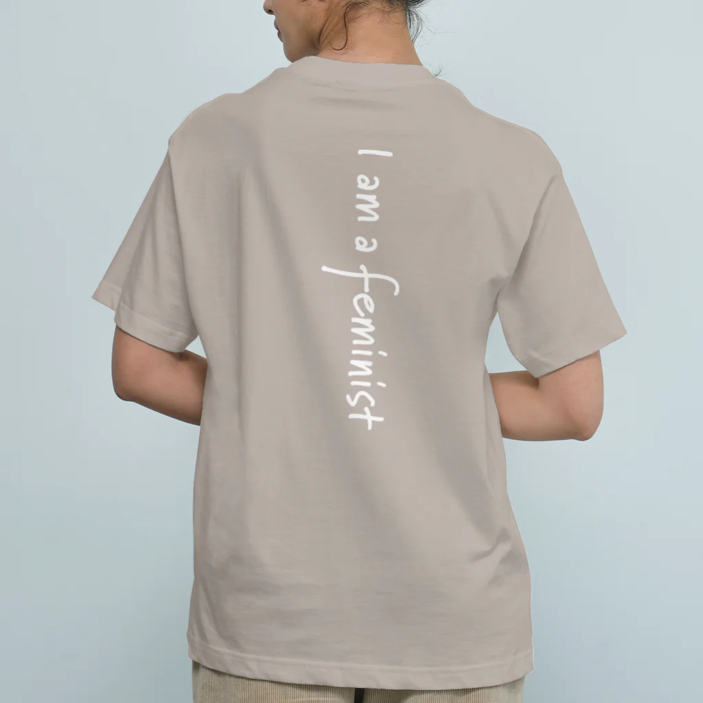はまち乃藍のおみせの【白文字】「私はフェミニスト」グッズ Organic Cotton T-Shirt