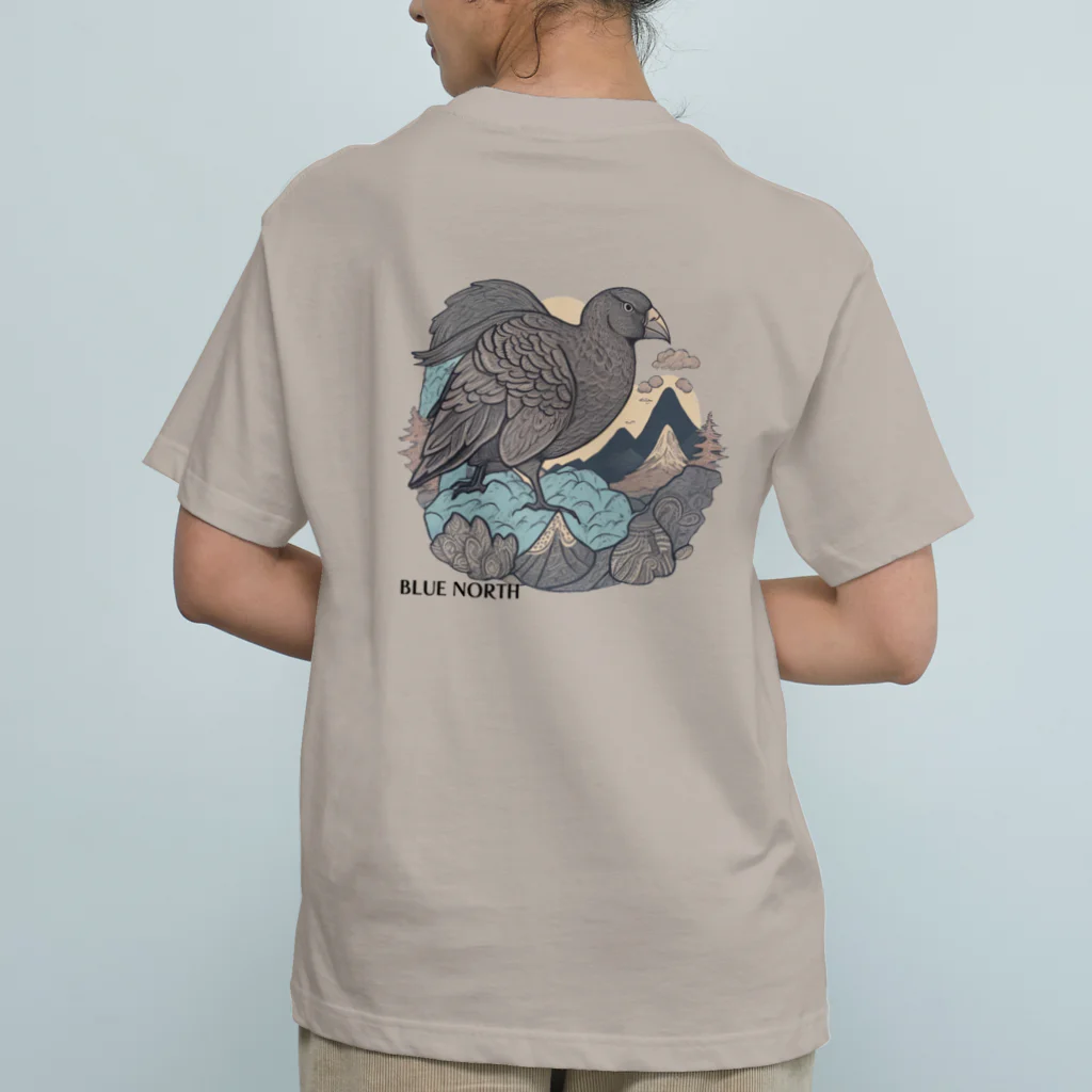 aokitaの【BLUE NORTH】岩山の鳥 オーガニックコットンTシャツ
