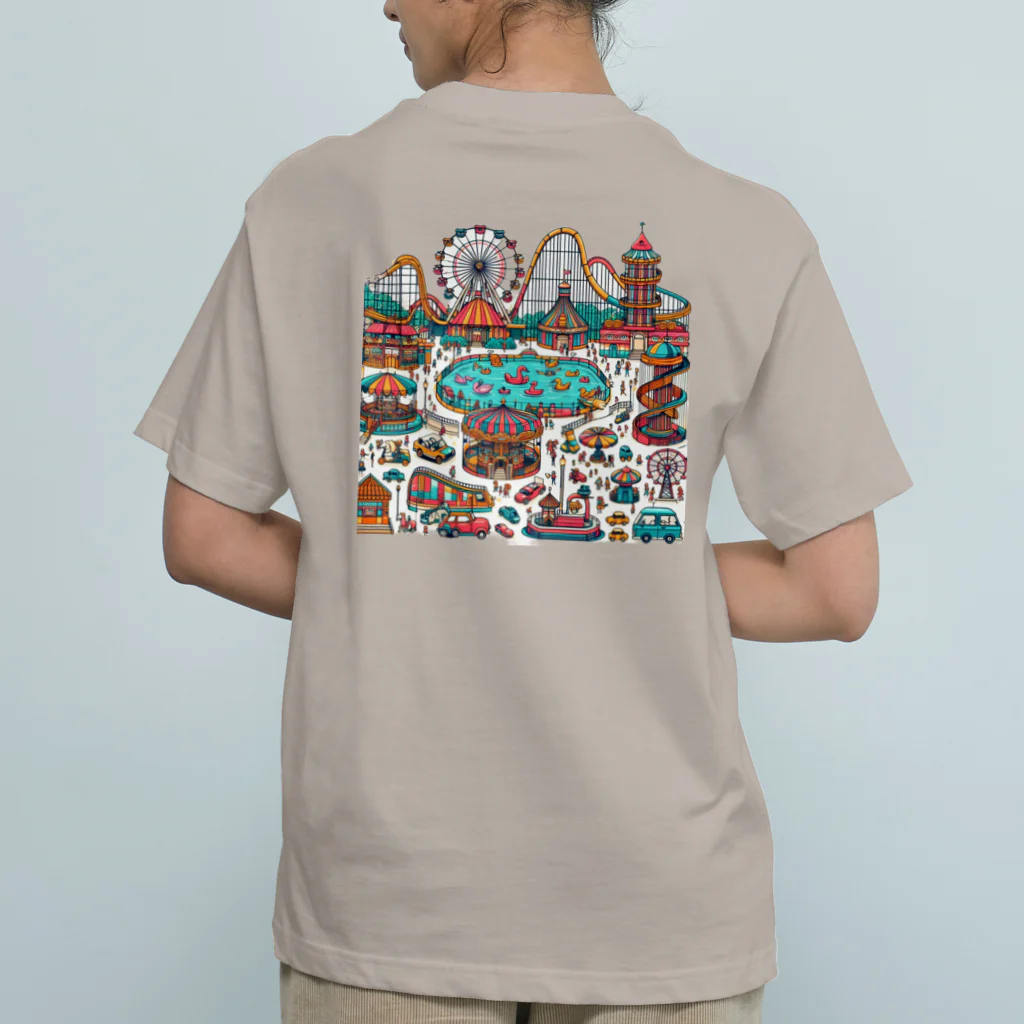 ぴくちゃー55の楽しい遊園地 オーガニックコットンTシャツ