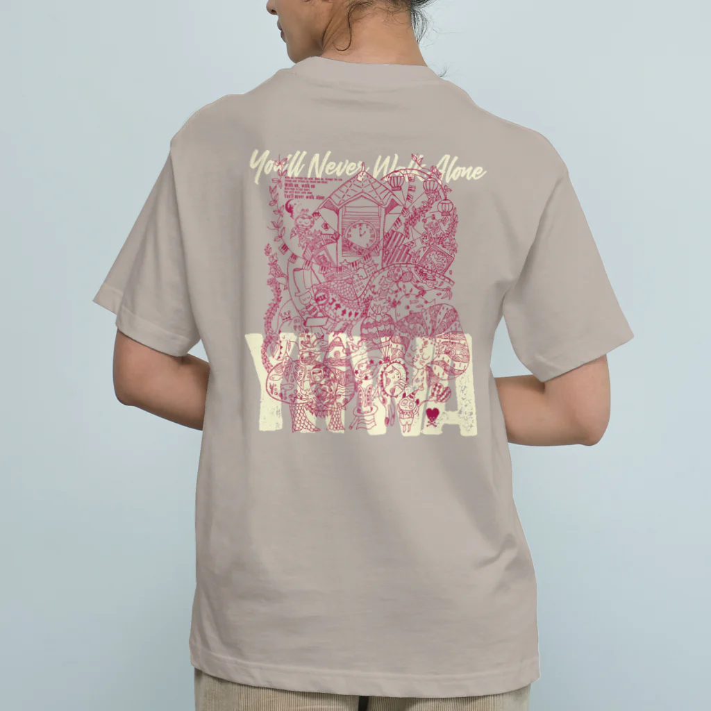 CircusDesignWorksのYNWA[wine×beige] オーガニックコットンTシャツ