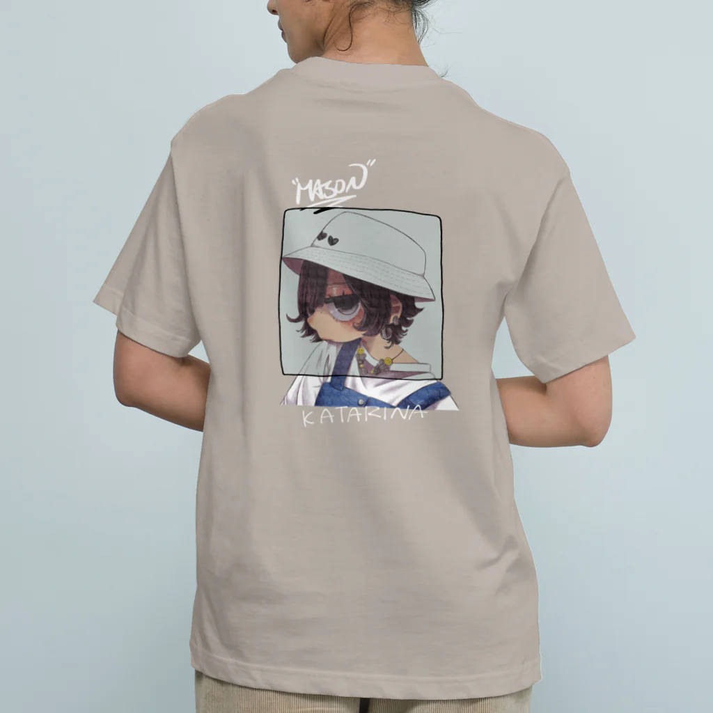 admsの自画像で草（白文字） Organic Cotton T-Shirt
