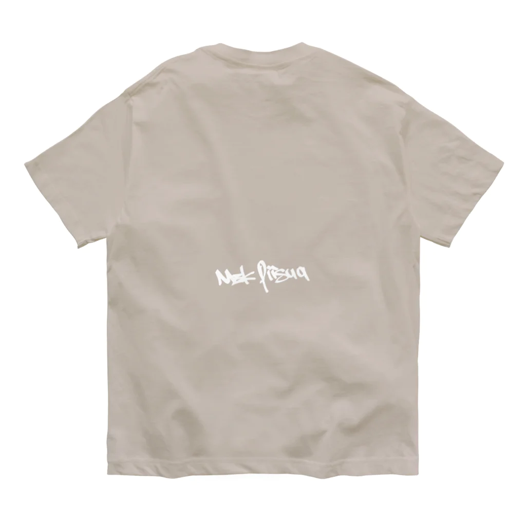 NET SHOP MEKの海外移住 │ 白ロゴ オーガニックコットンTシャツ