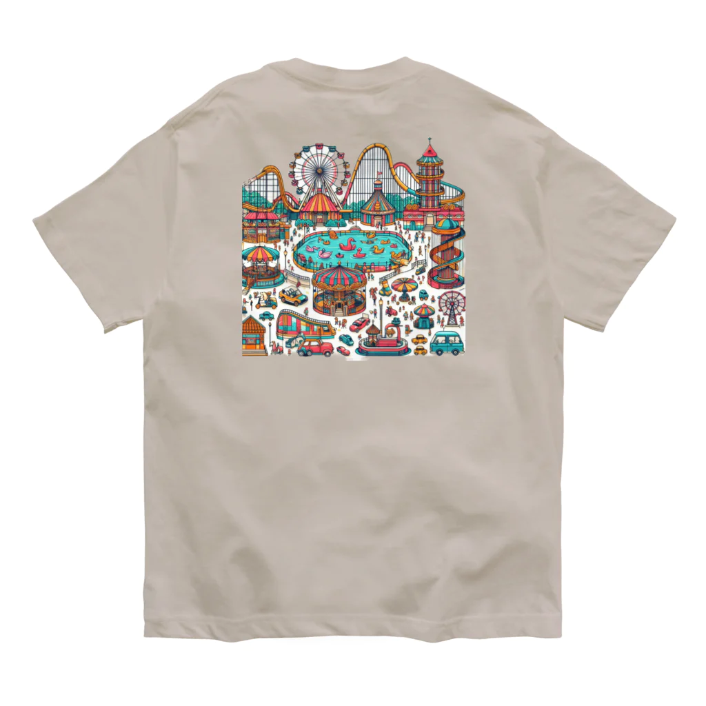 ぴくちゃー55の楽しい遊園地 オーガニックコットンTシャツ