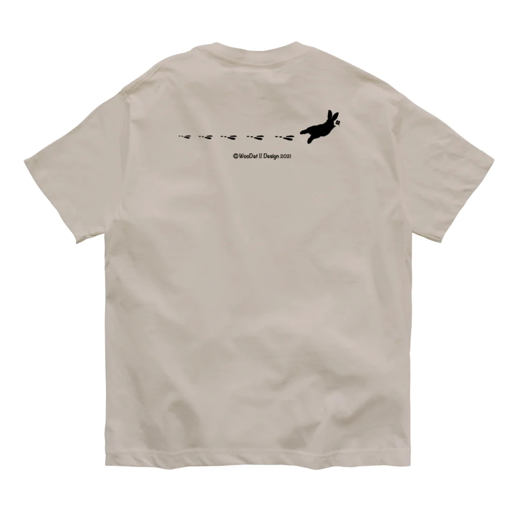 うだうだのどっかから出て来たおしりウサギ✽黒 オーガニックコットンTシャツ