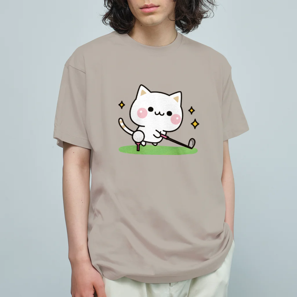 DECORの気づかいのできるネコ　ゴルフver. オーガニックコットンTシャツ