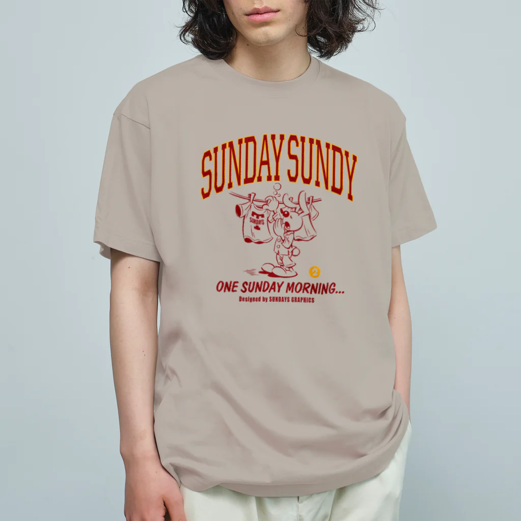 SUNDAYS GRAPHICSのSUNDAY SUNDY No.2(カレッジロゴ)  Organic Cotton T-Shirt