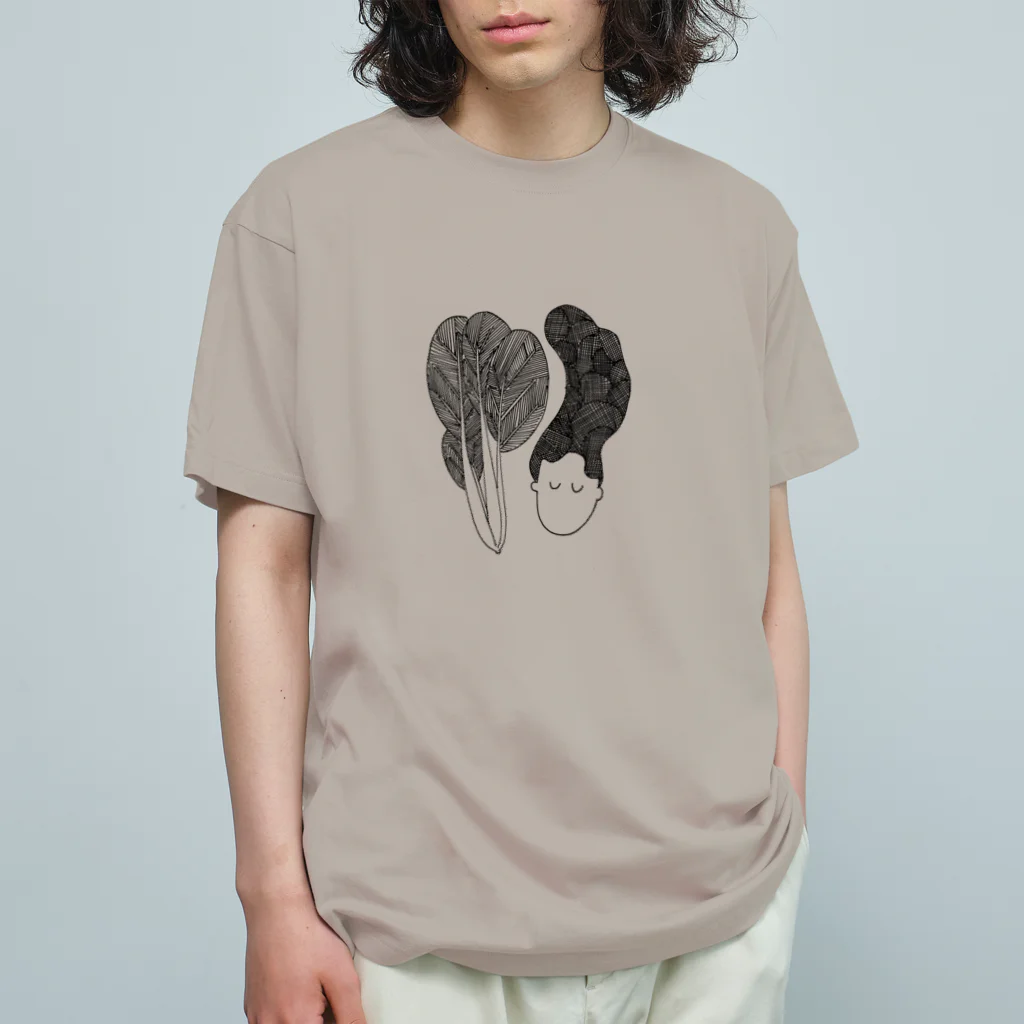 すーのオヤサイシリーズ：小松菜と少女 オーガニックコットンTシャツ
