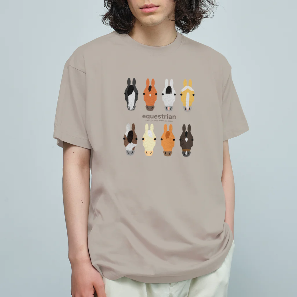 POPPY＿moooo  チャリティーショップのequestrian オーガニックコットンTシャツ