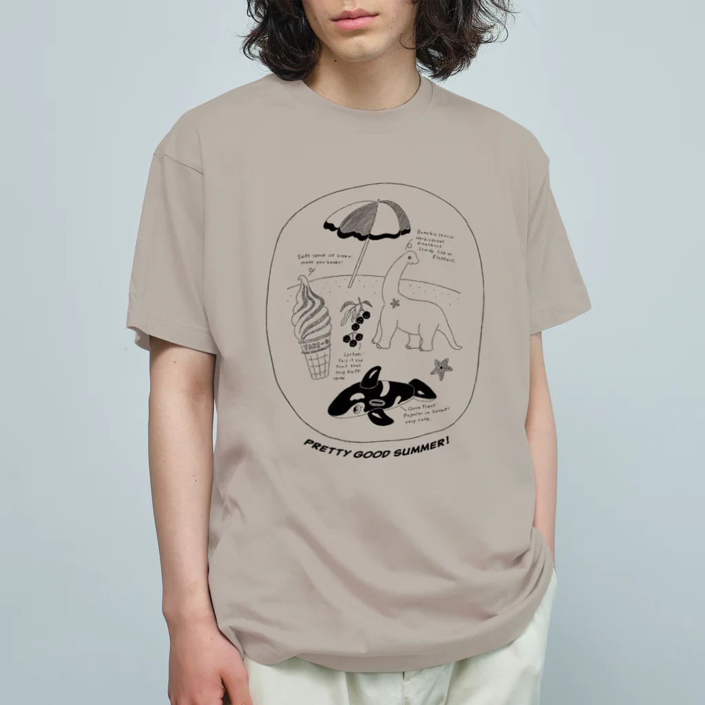 Futakawa Mayuのグッズショップの夏図鑑シリーズ　恐竜 オーガニックコットンTシャツ