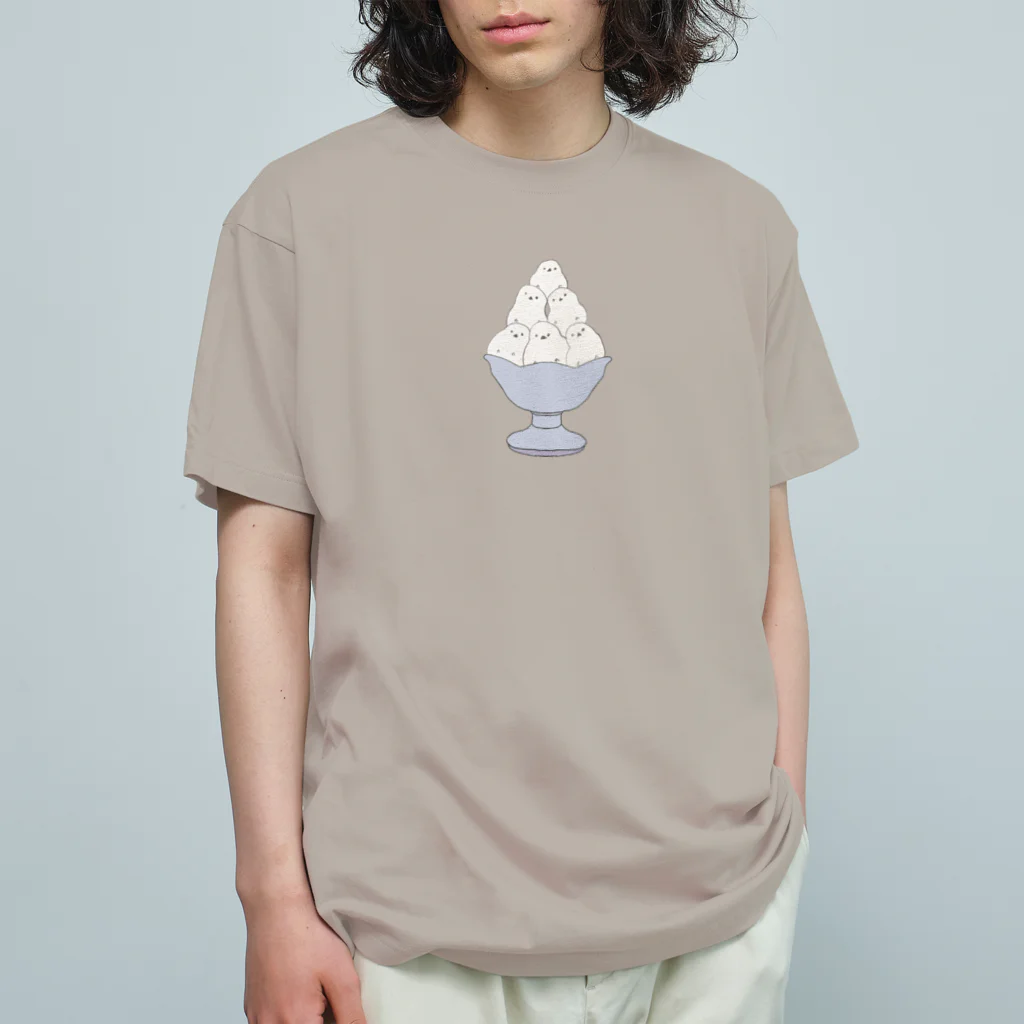 tamaccoのシマエナガかき氷 オーガニックコットンTシャツ