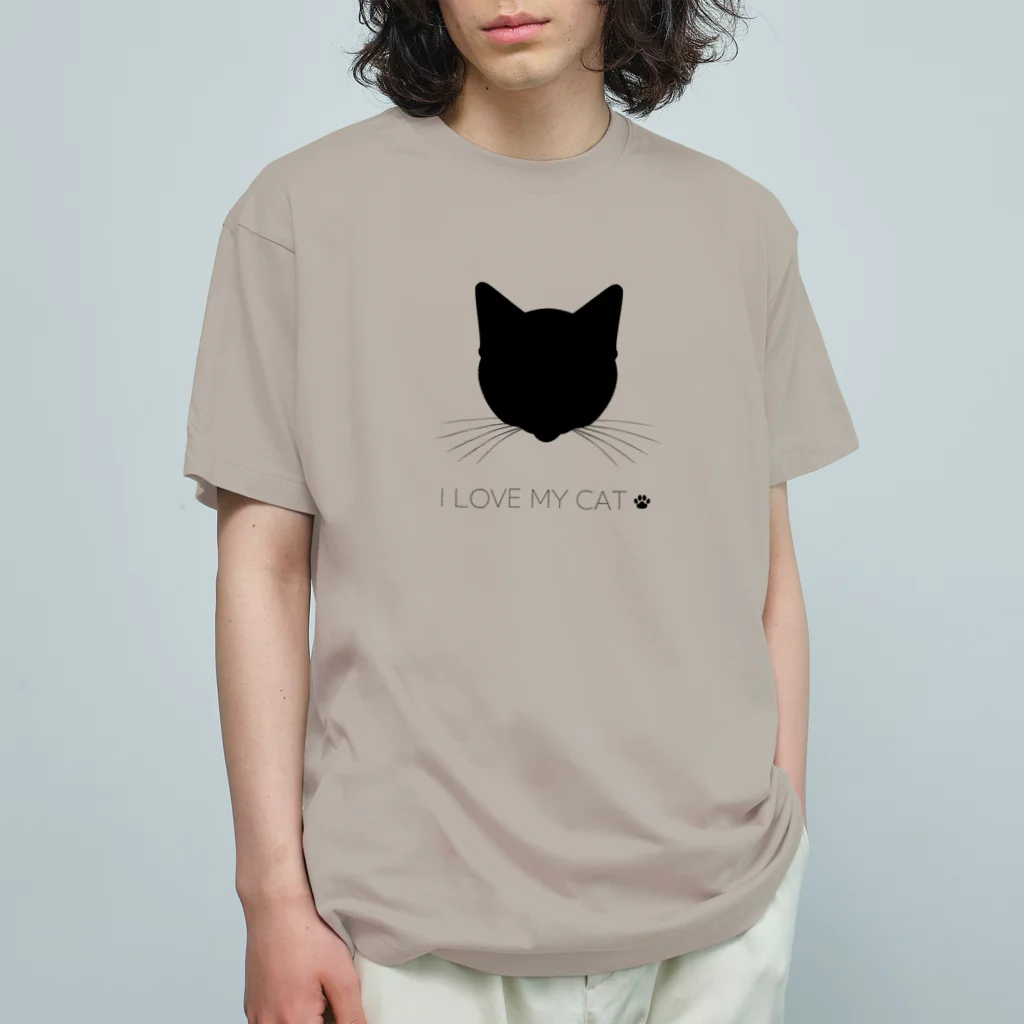 Baby Tigerのねこラブ・シルエット オーガニックコットンTシャツ