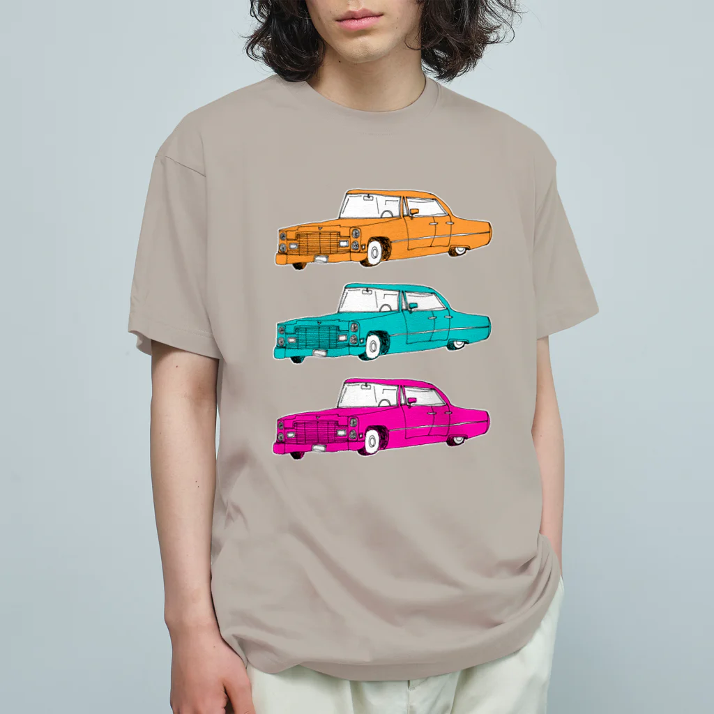 NIKORASU GOの外車外車外車 オーガニックコットンTシャツ