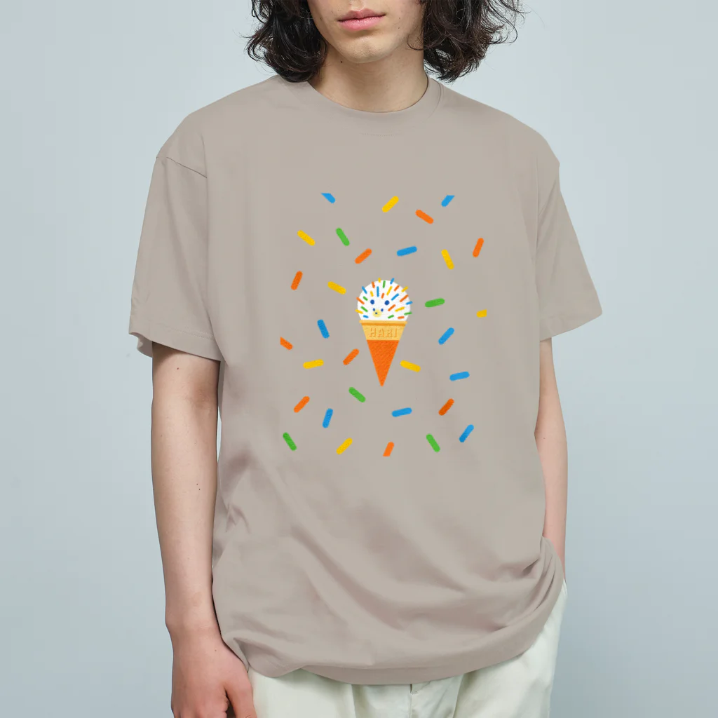 osakana's SHOPのぷんぷんハリネズミのシュガースプレーアイス🍨Tシャツパターン オーガニックコットンTシャツ