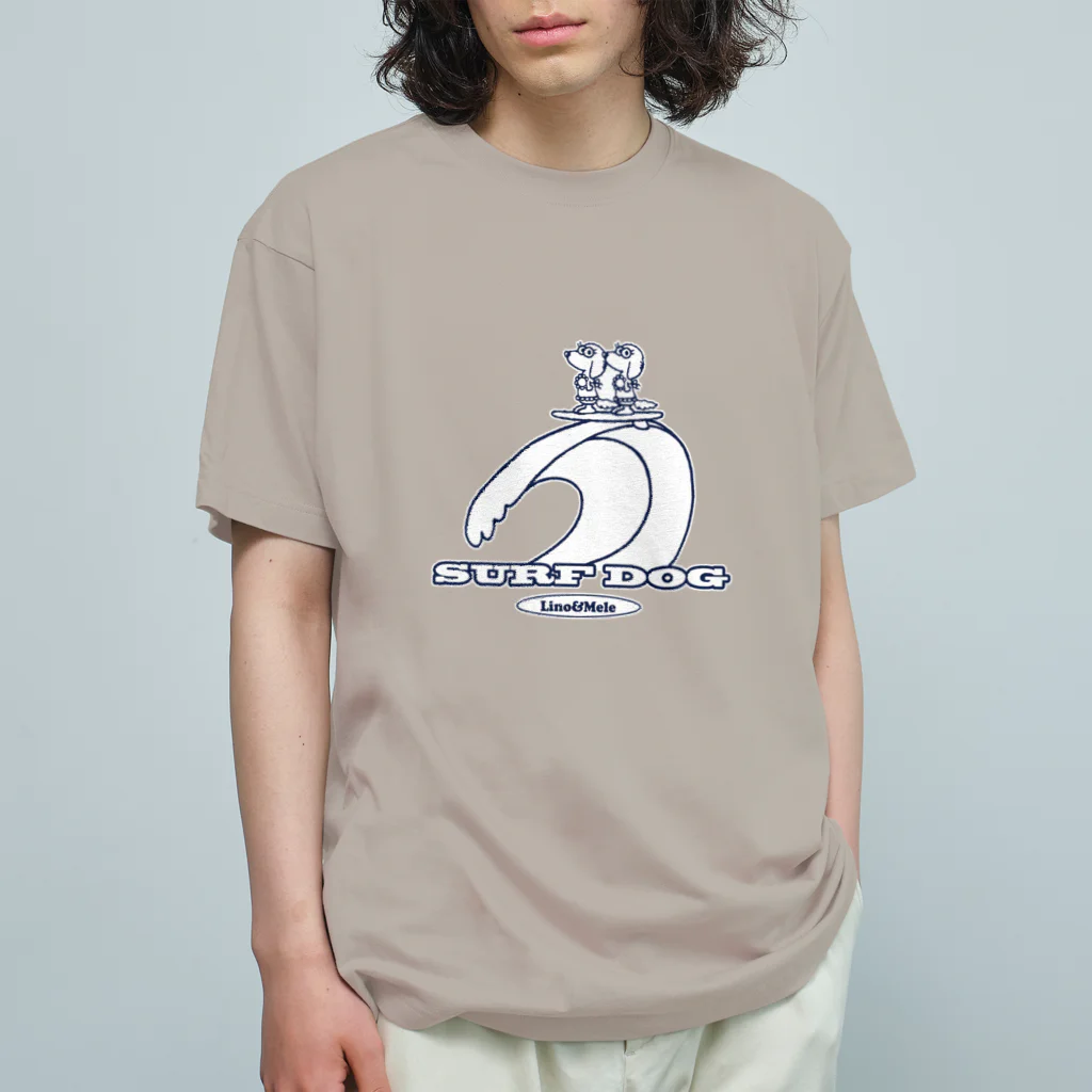 ゆるふわんにゃんのリノメレSURF DOGブルーライン Organic Cotton T-Shirt