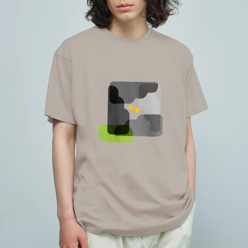 おばけ植物園のしかく花のおばけ（モノクロ） Organic Cotton T-Shirt