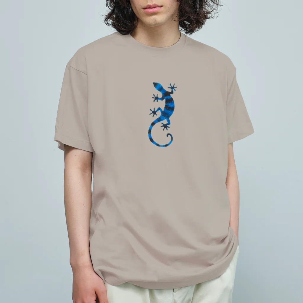 ツバメ堂の青いしましまのトカゲ Organic Cotton T-Shirt