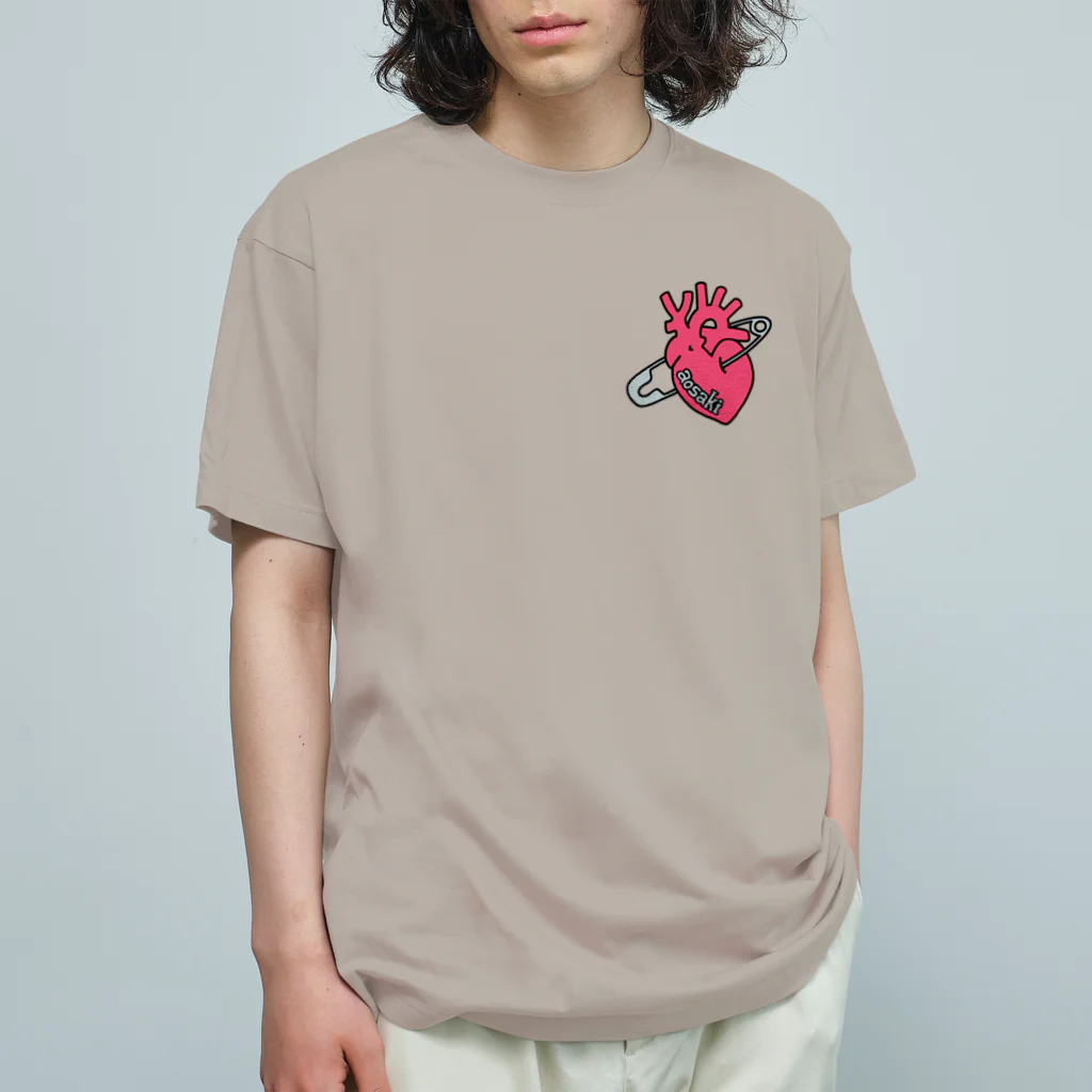 CARPE DIEMの安全ピンハート Organic Cotton T-Shirt