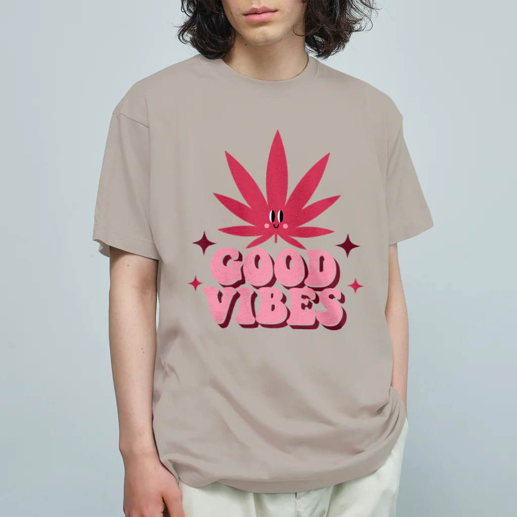 420 MUSIC FACTORYのGOOD VIVES グッドバイブス 大麻 マリファナ カナビス ヘンプ ガンジャ Organic Cotton T-Shirt