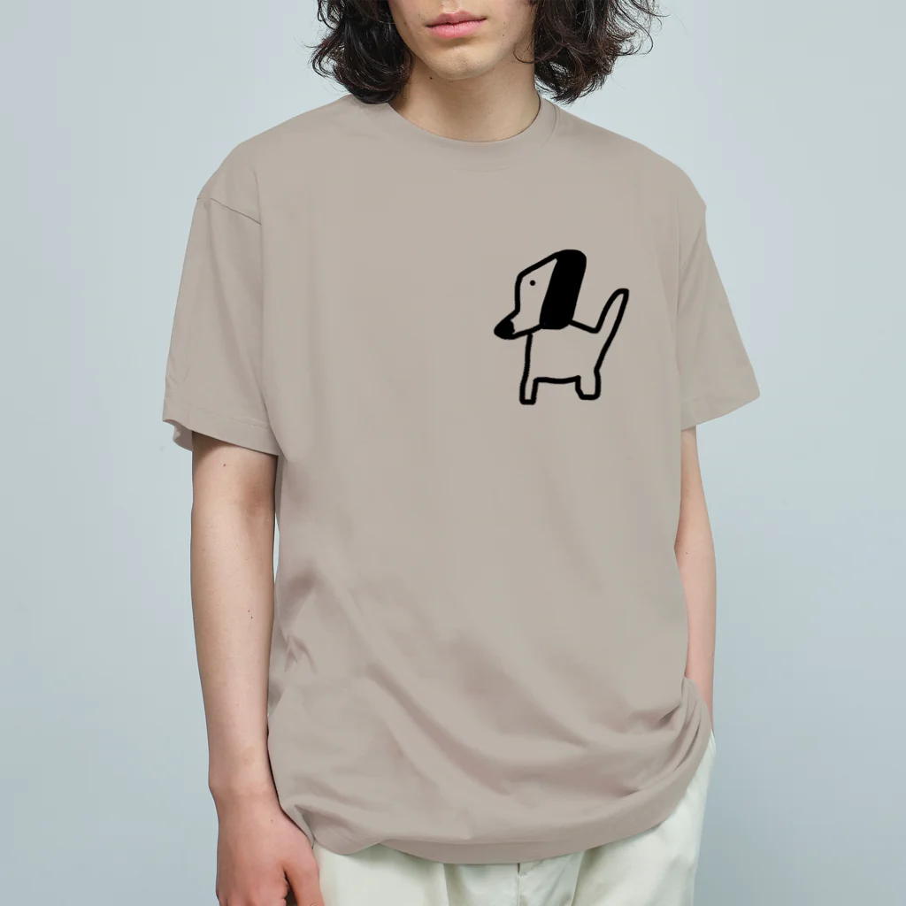 てつくんのお店の手書き やんわりワンコ  オーガニックコットンTシャツ