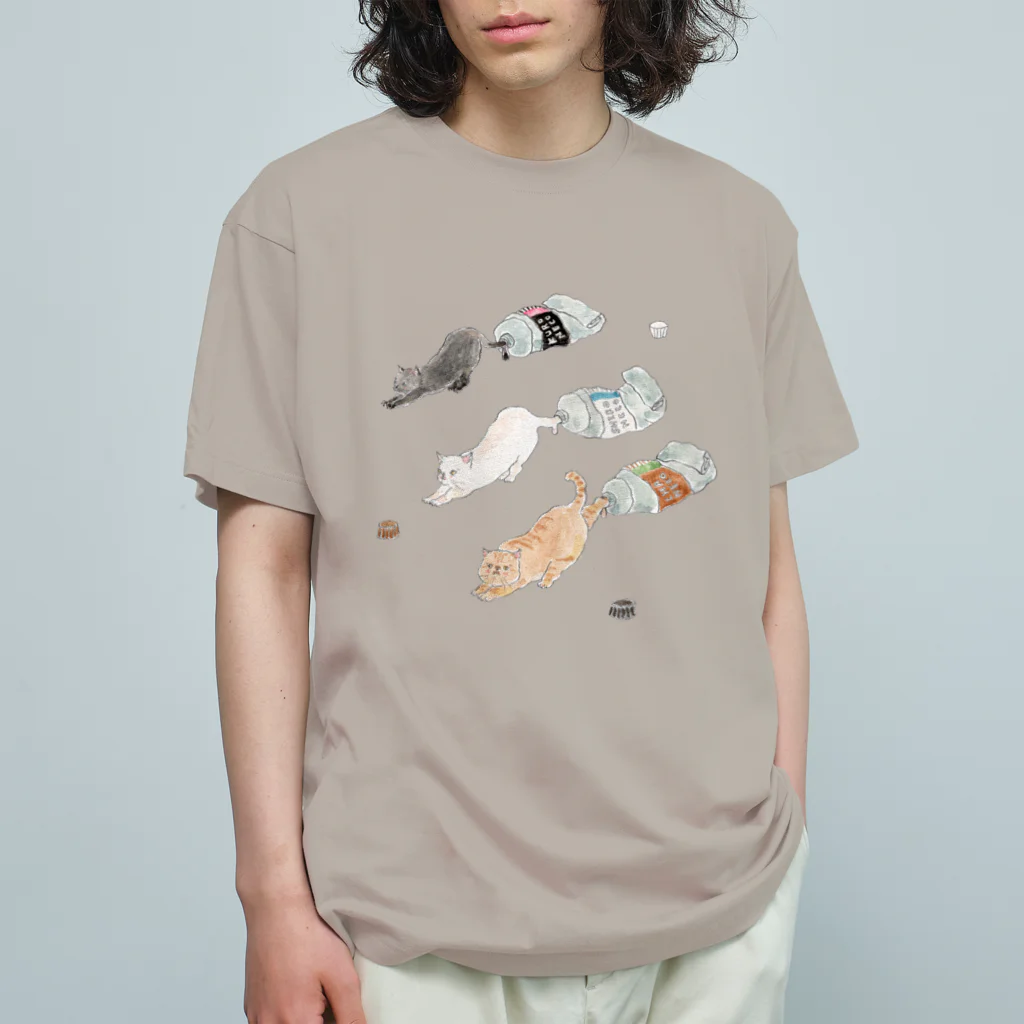 トコロコムギの絵の具にゃんこ Organic Cotton T-Shirt