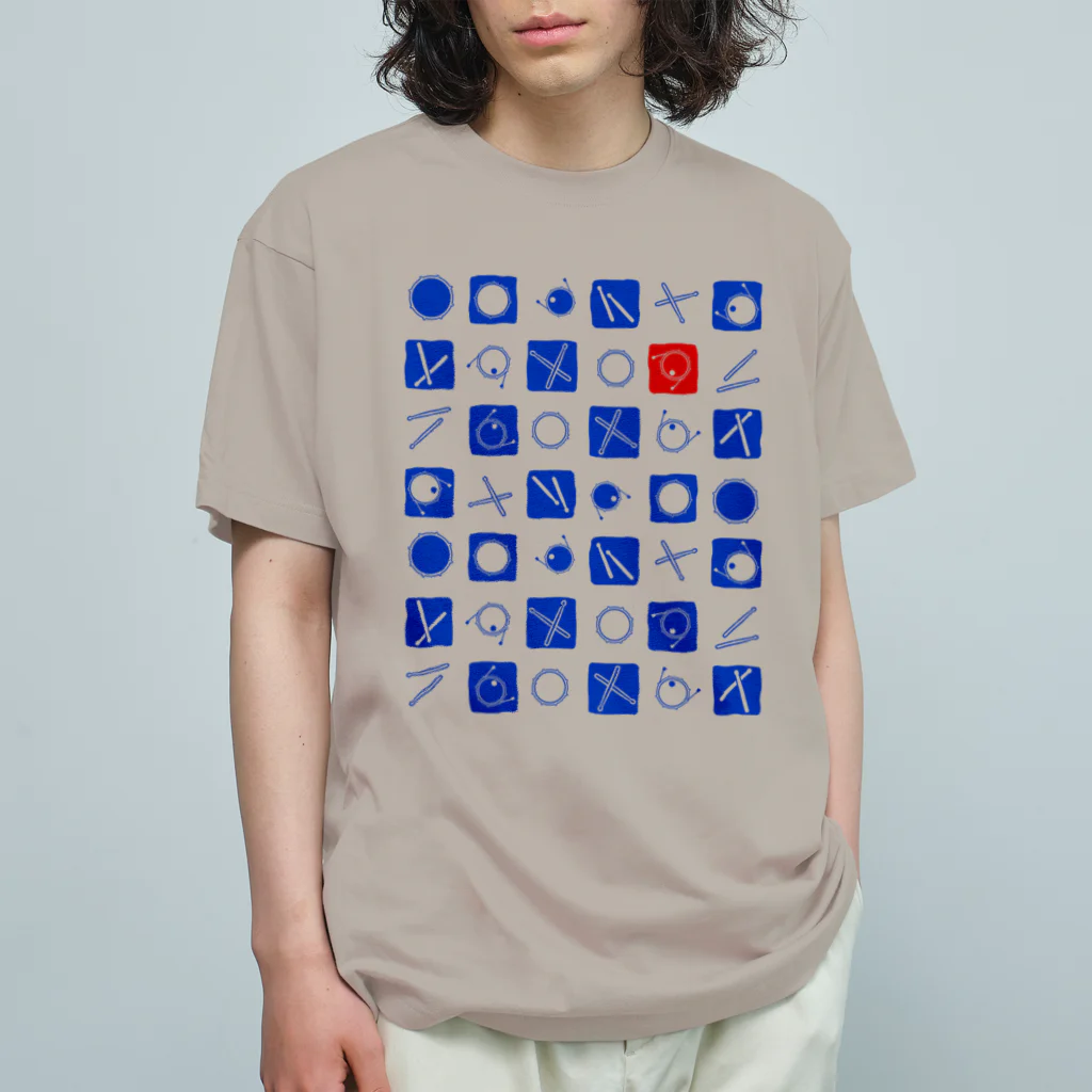 音楽と和の雑貨屋　たむたむの【ドラムの日2022】ドラム市松 Organic Cotton T-Shirt