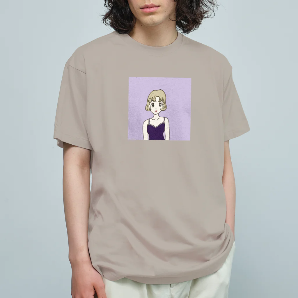 Hinanochin.shopのMs. Blonde Short Hair オーガニックコットンTシャツ