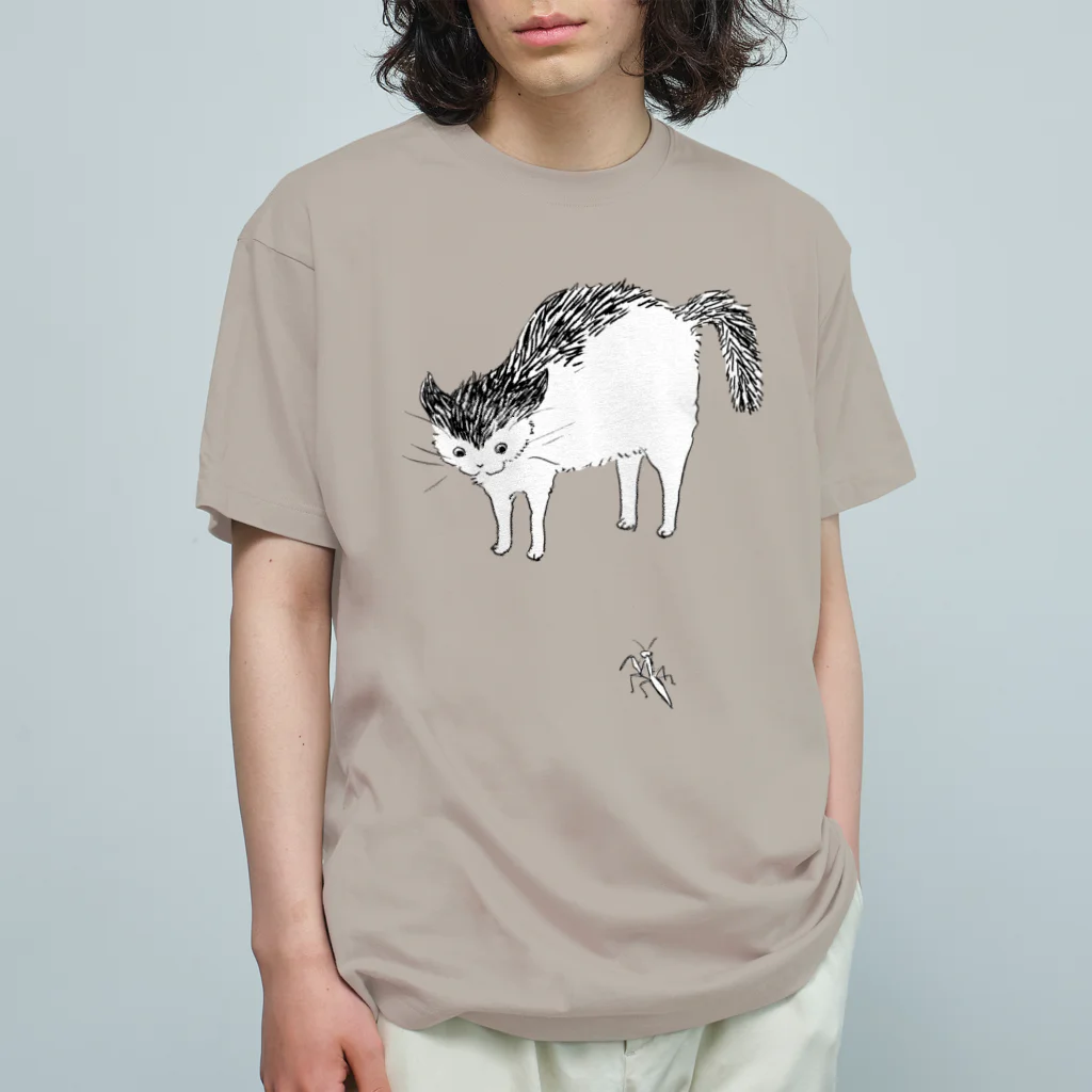 nekosanの猫とカマキリ Organic Cotton T-Shirt
