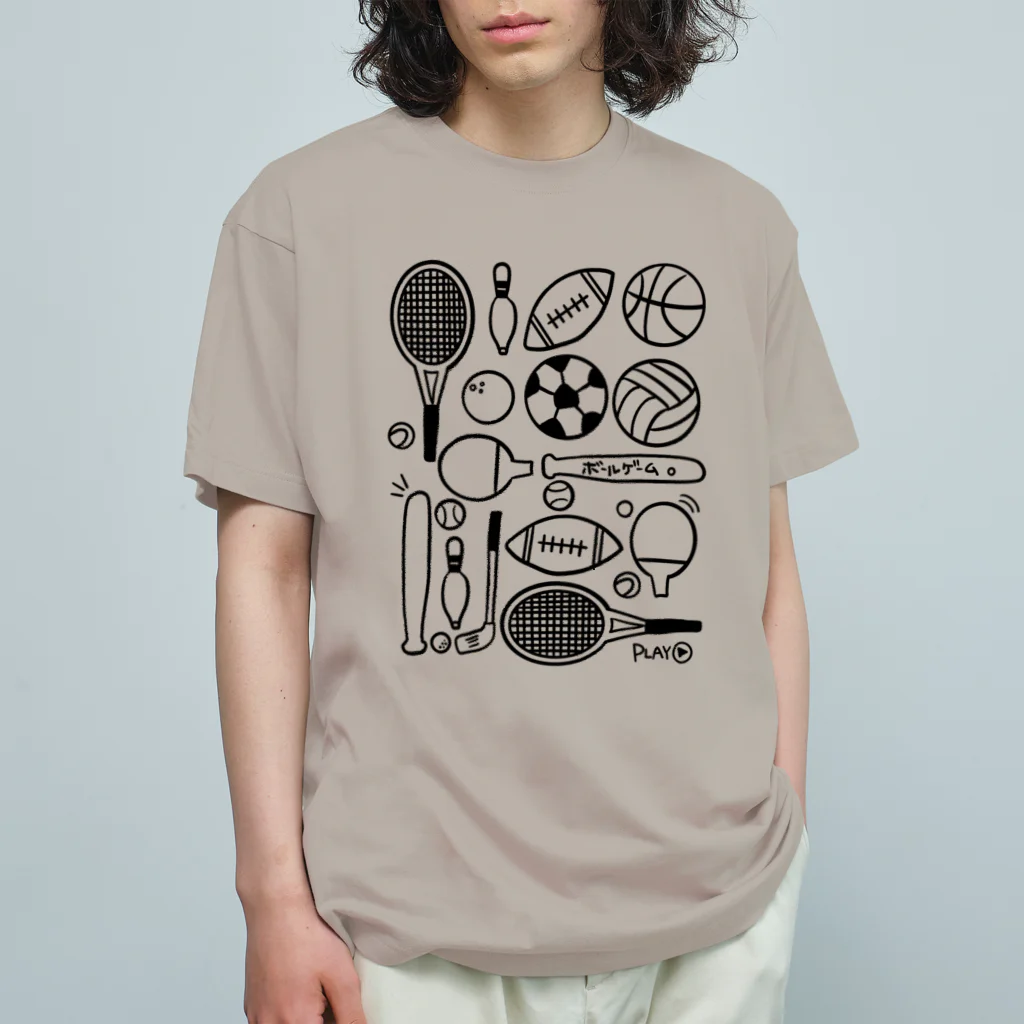 おはる屋さんのいろいろ球技（ボールゲーム） オーガニックコットンTシャツ