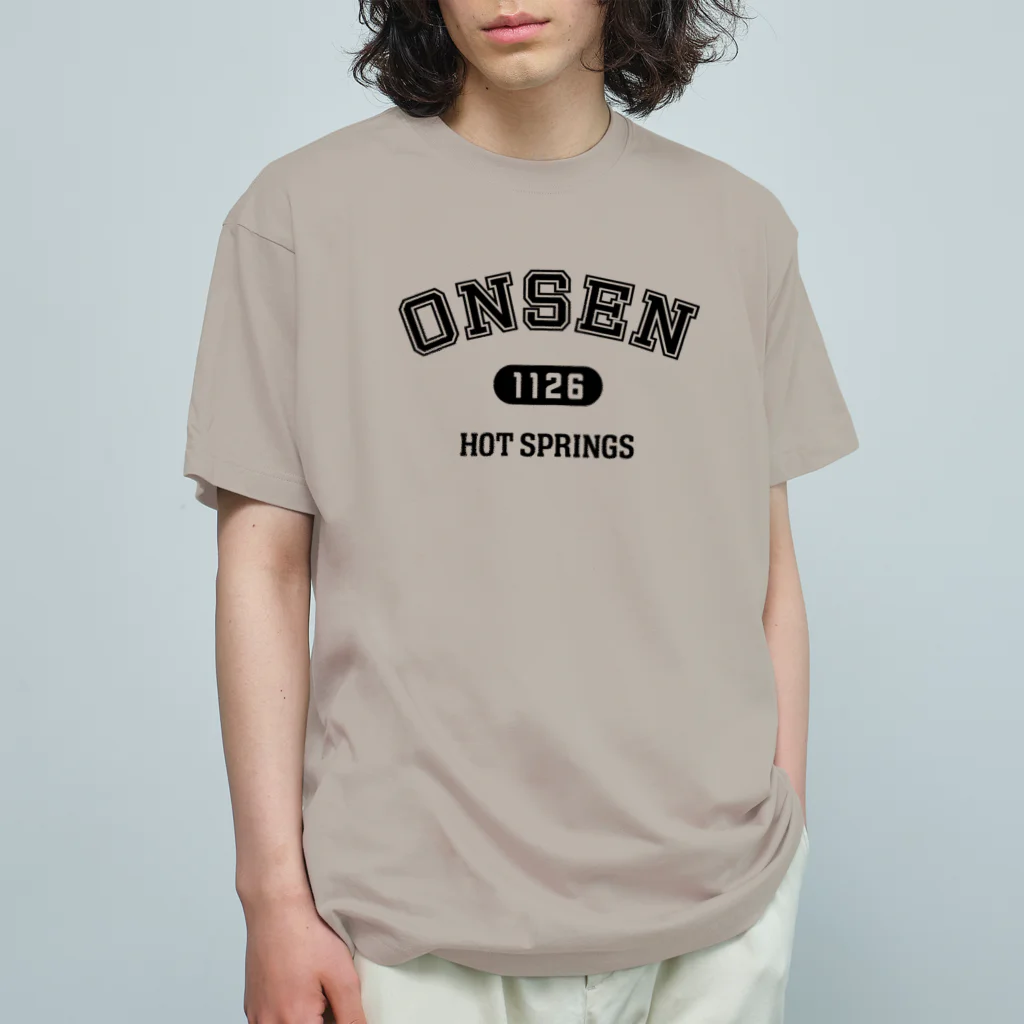 kg_shopのONSEN (ブラック) オーガニックコットンTシャツ