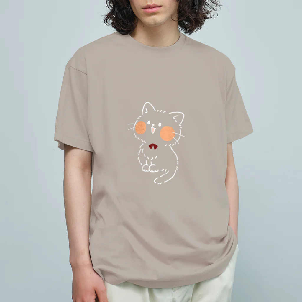 *hanami*のおすわりにゃんこ。 Organic Cotton T-Shirt